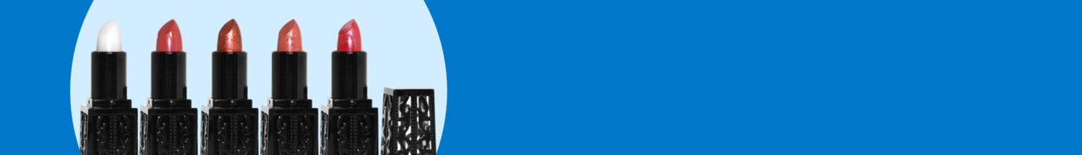 Lipstick on a blue background