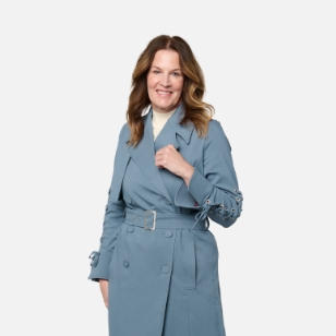 Blue trench coat