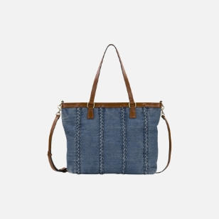 Textured tote bag with cross body strap
