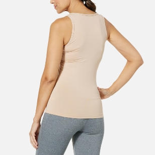 Model wearing leggings and tank top