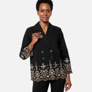 Black jacket with embroidery detail