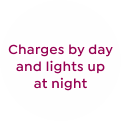 charges by day lights up at night
