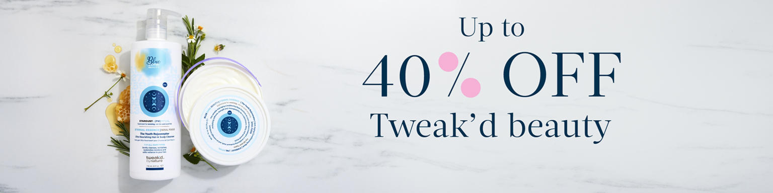 Up to 40% off Tweak'd beauty. Plus, it all ships free.