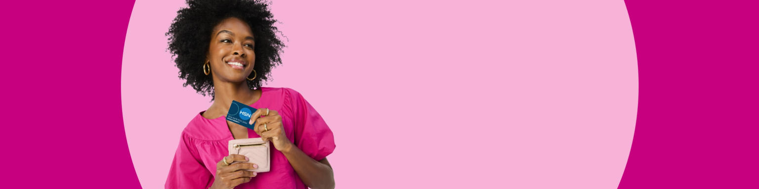 Woman with an HSN card