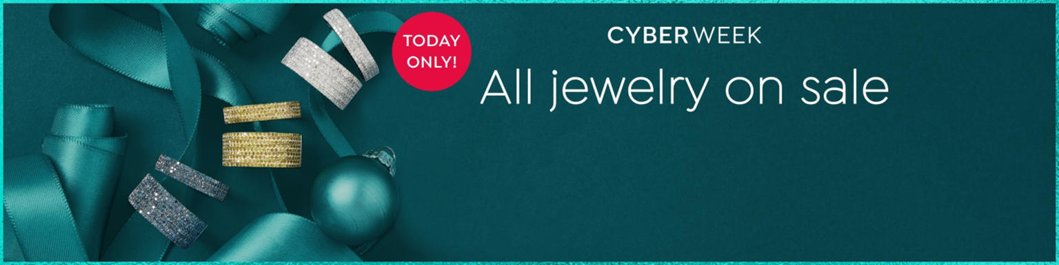 Cyber week. All jewelry on sale. Today only.