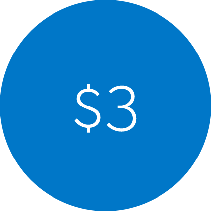 three dollars