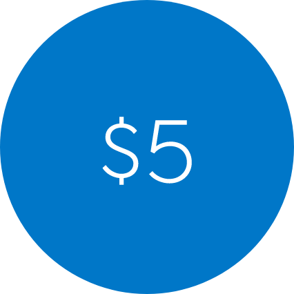 five dollars