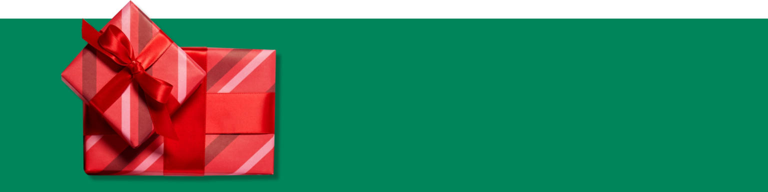 Gift on a green background